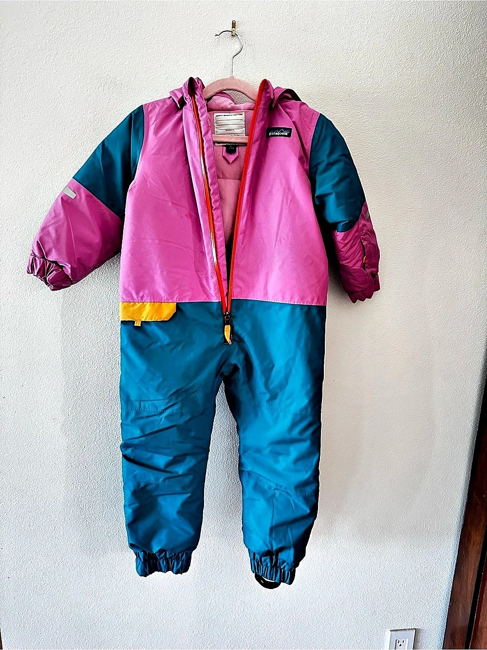 Patagonia Baby Snow Pile One-Piece Kids Pink & Blue Snowsuit